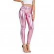 Women's Faux leather Metallic Stretch Leggings Shiny Hot Gold Pants Night Show Sexy Imitation tight Pants