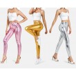 Women's Faux leather Metallic Stretch Leggings Shiny Hot Gold Pants Night Show Sexy Imitation tight Pants