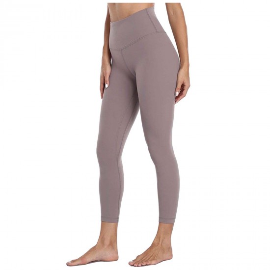 Women's High Waist Squat Leggings Ice silk Traceless Fitness Elastic Pants Sports Tight Peach Hip Yoga Pants