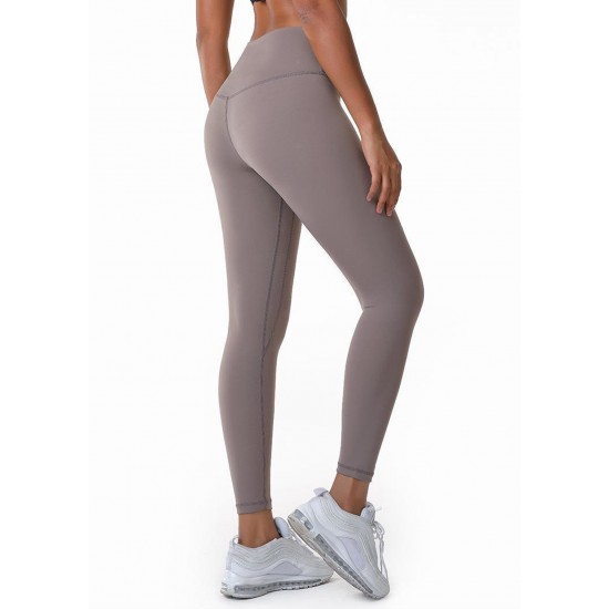 Women's High Waist Squat Leggings Ice silk Traceless Fitness Elastic Pants Sports Tight Peach Hip Yoga Pants