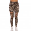 Women's High Waisted perforated leggings Cutout Ripped Leopard Print Tight Stretch Yoga Pants Coffee