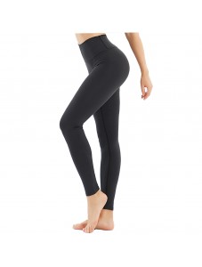 Women's High Waist Squat Leggings Ice silk Traceless Fitness Elastic Pants Sports Tight Peach Hip Yoga Pants Black