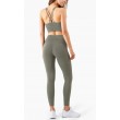 Women's High Waist Squat Leggings Ice silk Traceless Fitness Elastic Pants Sports Tight Peach Hip Yoga Pants Green