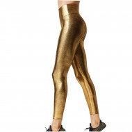 Women's High Waisted leggings Gilded Solid Casual Pants pencil Tight pants Yoga Pants Gold