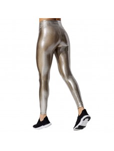 Women's High Waisted leggings Gilded Solid Casual Pants pencil Tight pants Yoga Pants Rosegold