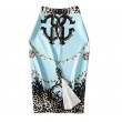 Women's High Waist Printed Pencil Skirts Slit out Sexy Print skirt Casual Stretch Bodycon Knee Work Skirts