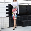 Women's High Waist Printed Pencil Skirts Slit out Floral Print skirt Casual Stretch Bodycon Knee Work Skirts