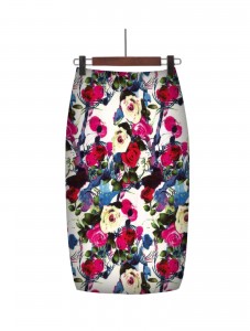 Women's High Waist Printed Pencil Skirts Slit out Sexy Print skirt Casual Stretch Bodycon Knee Work Skirts