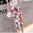 Women's High Waist Printed Pencil Skirts Slit out Sexy Print skirt Casual Stretch Bodycon Knee Work Skirts