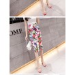 Women's High Waist Printed Pencil Skirts Slit out Sexy Print skirt Casual Stretch Bodycon Knee Work Skirts