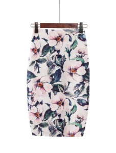 Women's High Waist Printed Pencil Skirts Slit out Sexy Print skirt Casual Stretch Bodycon Knee Work Skirts