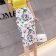 Women's High Waist Printed Pencil Skirts Slit out Sexy Print skirt Casual Stretch Bodycon Knee Work Skirts