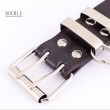 Womens Double Grommets Leather Jeans Belt Punk Studded Belt Rock Belt black