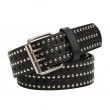 Womens Double Grommets Leather Jeans Belt Goth Studded Belt Punk Rock Wasit Belt black