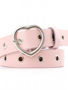 Womens Grommets Leather Jeans Belt Punk Rock Studded Belt Goth Belt pink