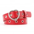 Womens Grommets Leather Jeans Belt Goth Punk Rock Waist Belt Red Womens Grommets Leather Jeans Belt Goth Punk Rock Waist Belt Red
