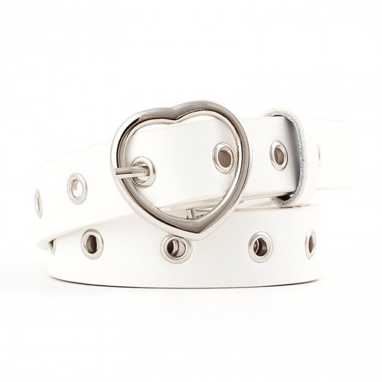 Womens Grommets Leather Jeans Belt Goth Punk Rock Waist Belt White Womens Grommets Leather Jeans Belt Goth Punk Rock Waist Belt White