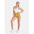 Women's Faux leather Metal Reflective Shorts Hot Shiny Shorts Night show Beach Sexy Pants Gold