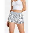 Women's Faux leather Metal Reflective Shorts Hot Shiny Shorts Night show Beach Sexy Pants Silver